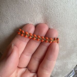 Orange Leaf Design Bracelet